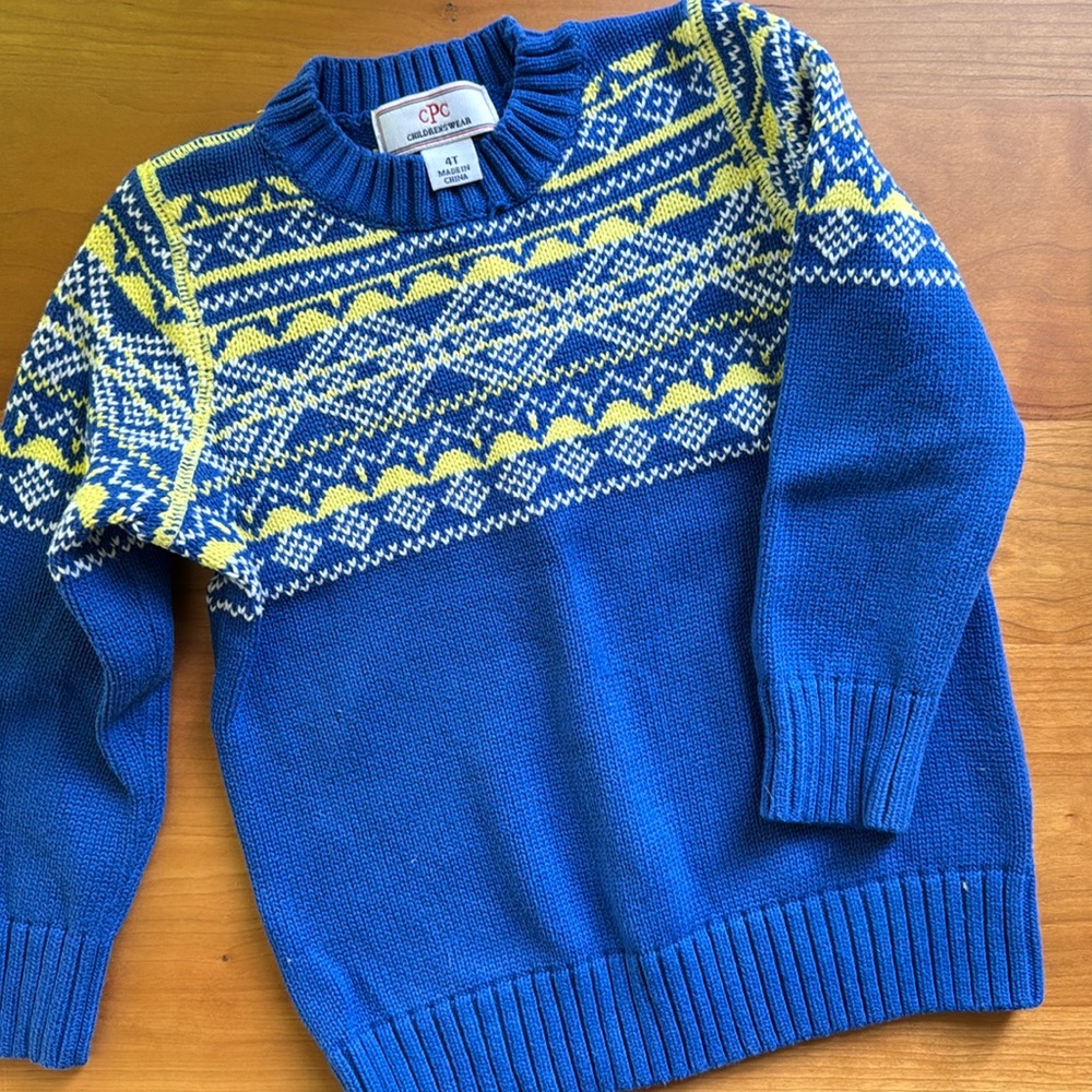 CPC Classic Prep 4T blue yellow sweater